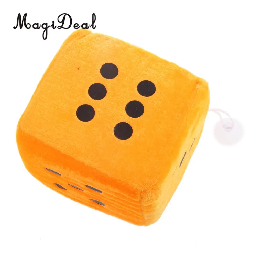 MagiDeal 4 Inch Plush Dice Car/Window Hanger Soft Stuffed Toy with Sucker for Window Sticky Decor Party Travel Club Toy 6Colors