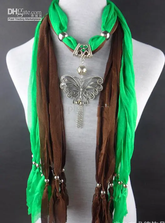 2013 шарф кулон ювелирные изделия ожерелье женские зеленые и коричневые