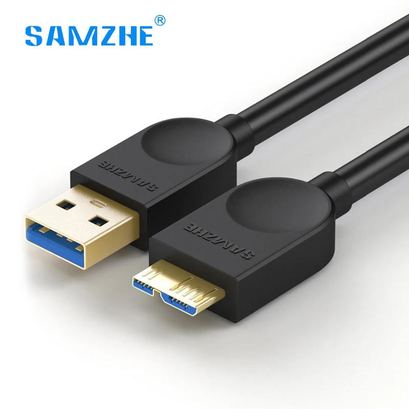 SAMZHE Micro USB 3,0 Cable 1 m 2 m 3 m de carga rápida Cable de datos USB3.0 Cable de teléfono móvil para Samsung Note3 S5 disco duro Toshiba