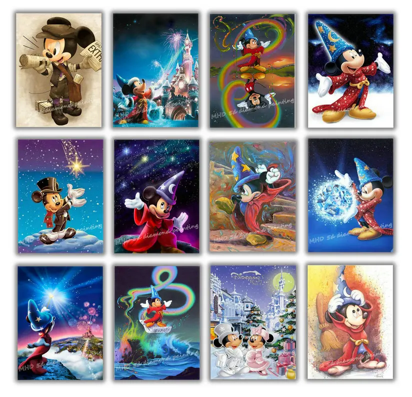 

5D DIY Diamond Painting Mickey Mouse Cartoon Minnie Square drill Diamond Embroidered Round Diamond Mosaic Cross Stitch