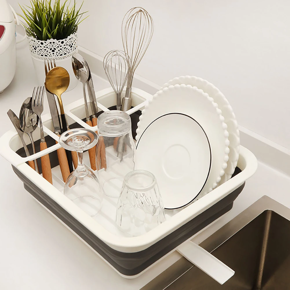 

Foldable Drying Dish Rack Kitchen Storage Drainer Bowl Kitchen Organizer Dinnerware Organizador Tableware Sink Rack Rangement