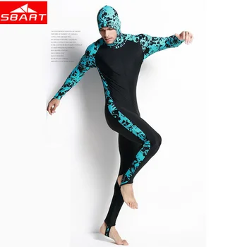 

SBART Lycra Surfing Rash Guards Men Women One-piece Long Sleeve Spearfishing Surfing Diving Wetsuits Rash Guard Plus Size S-4XL