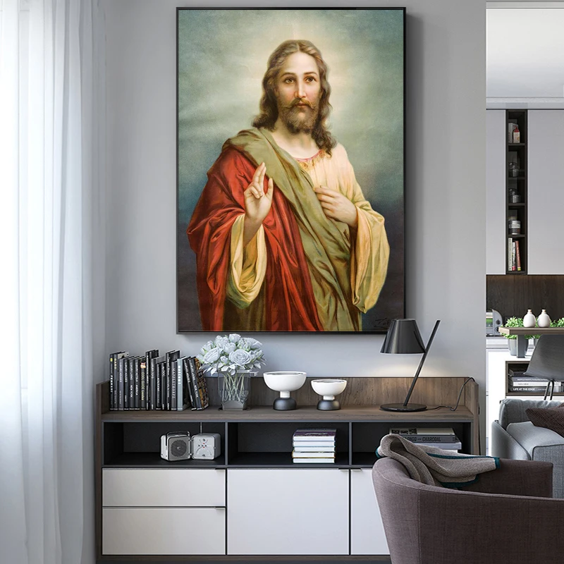 

Modern Art Portrait Posters and Prints Wall Art Canvas Painting Jesus Christ Decorative Pictures for Living Room Decor No Frame