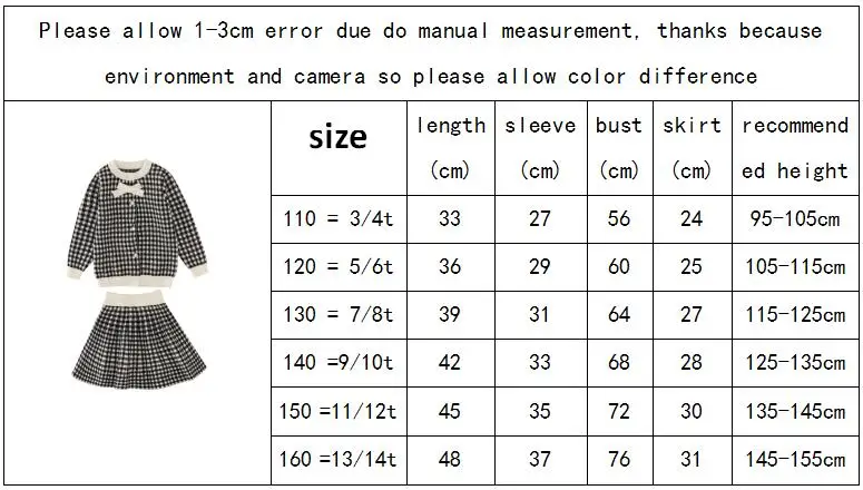 Зимняя одежда для девочек 6, 10, 13 лет, комплект со свитером, теплый детский вязаный свитер и юбка комплект с платьем из 2 предметов детская одежда для подростков