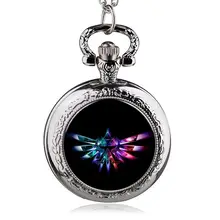 New Quartz Pocket Watches Colorful Wings With Fob Chain Best Gift for Men Women HB1010