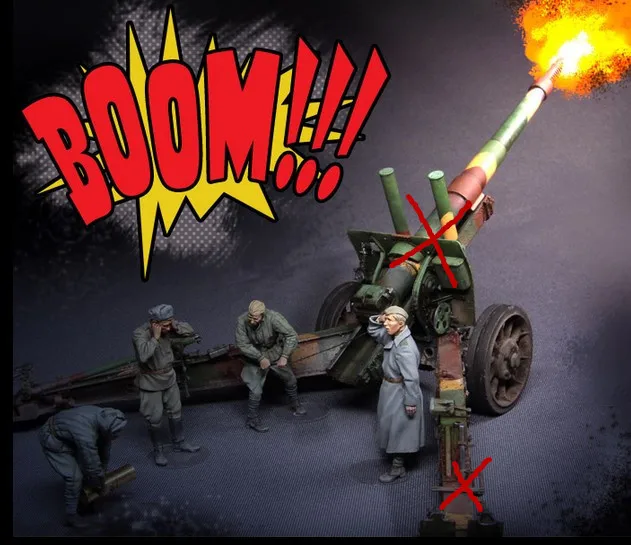 Scale Models 1/35 WW2 Soviet artillery four groups (not including