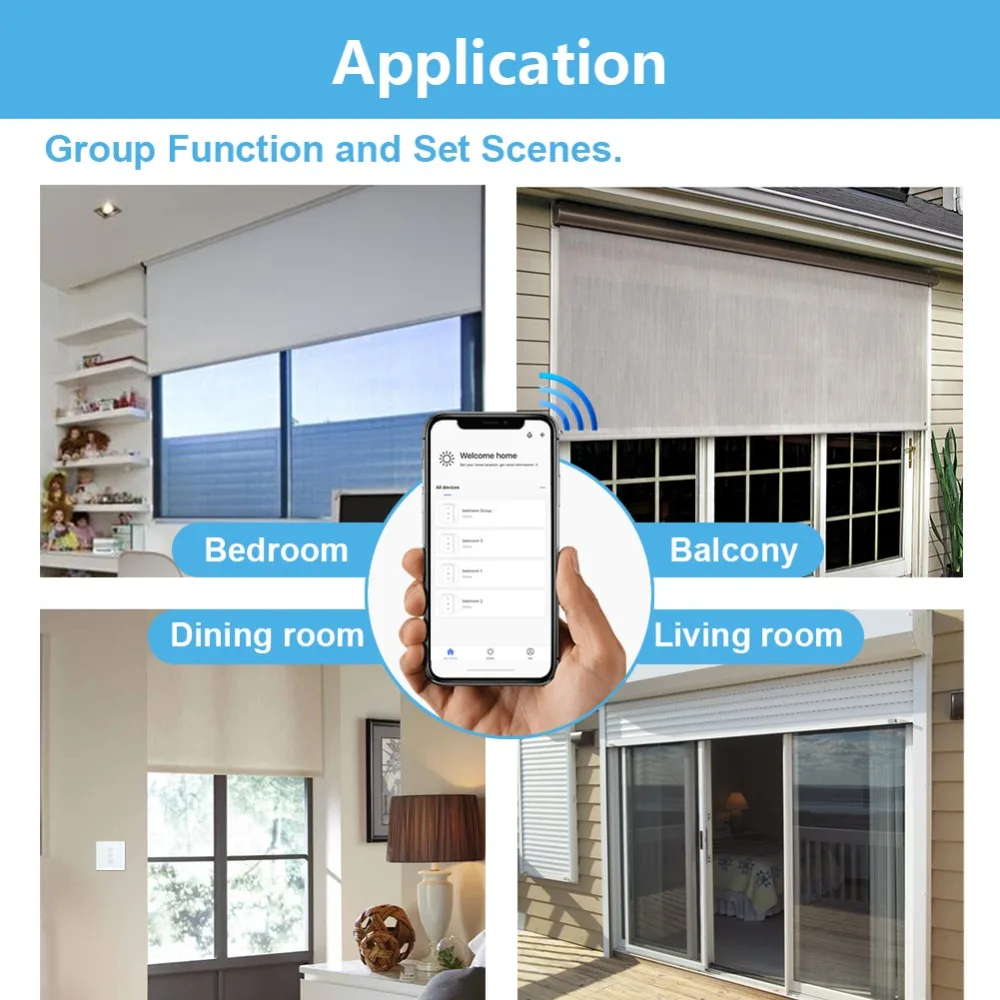  Tuya Smart WiFi Curtain Blinds Switch for Roller Shutter Electric Tubular Motor Google Home Alexa E - 32973595205