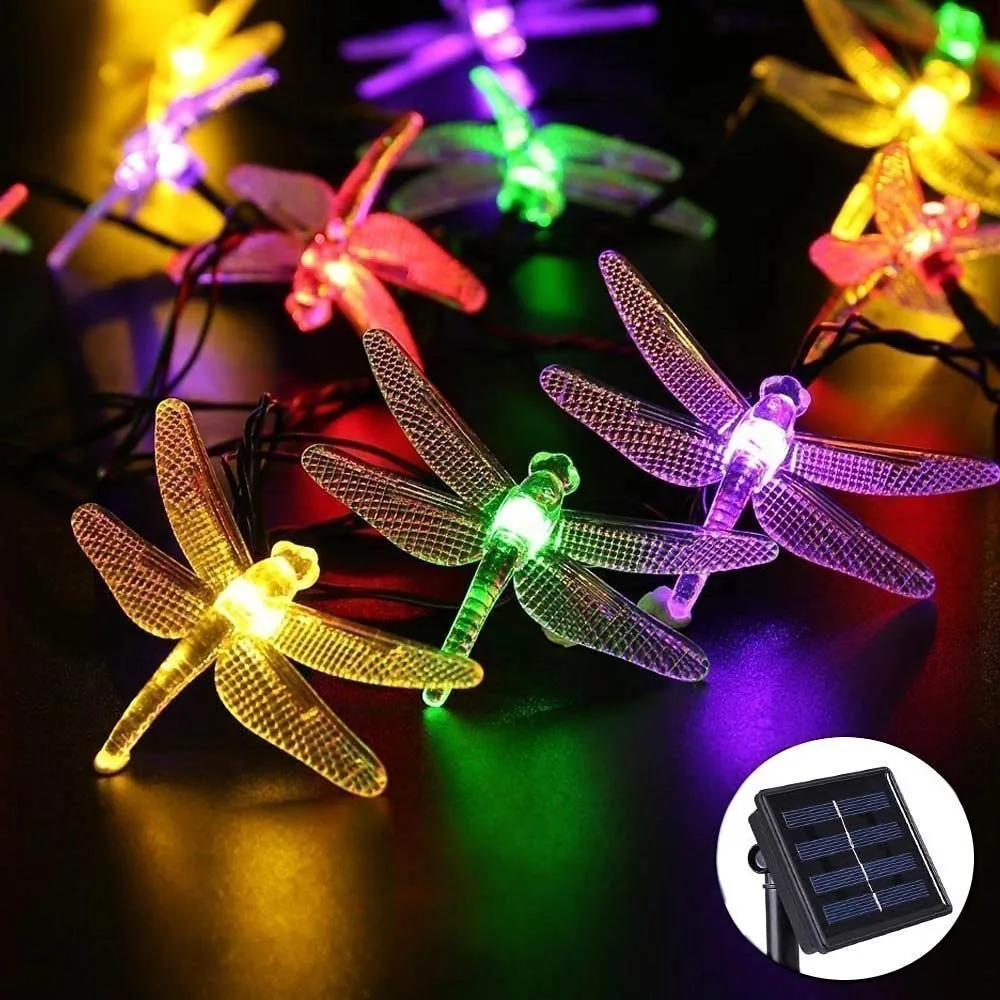 

Dragonfly Solar String Lights 20/30 LED Waterproof Fairy Decoration for Indoor/Outdoor Patio Lawn Garden Thanksgiving Christmas