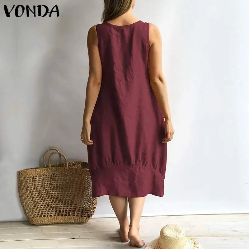 VONDA платье для беременных летние сексуальные платья без рукавов с квадратным вырезом из хлопка винтажный сарафан повседневные свободные платья для беременных