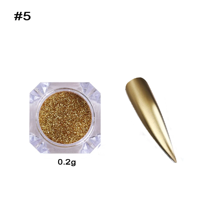 0.2g Color 5 0,2 г/0,5 г металлик зеркальный ногтевой порошок Блестящие Блестки для ногтей Chrome пыли красный цвета: золотистый, серебристый смешанный цвет дизайн ногтей Блеск украшения - Цвет: 0.2g Color 5