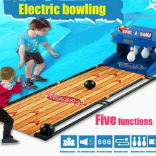 Free DHL 2PC Electric bowling children toy bowling set automatic rebound scoring lighting outdoor parent-child interaction game
