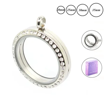 

Wholesale locket 20mm 25mm 30mm 35mm round magnetic glass floating locket 316L stainless steel lockets