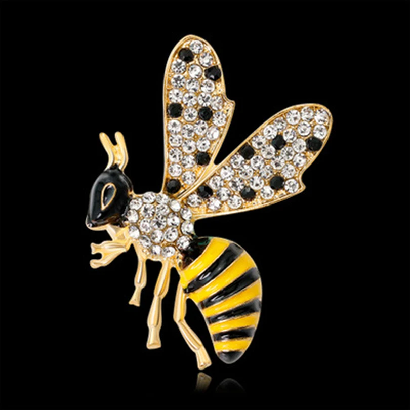 Rhinestone Bee Enamel Brooch Pins Fashion Retro Wedding Accessories