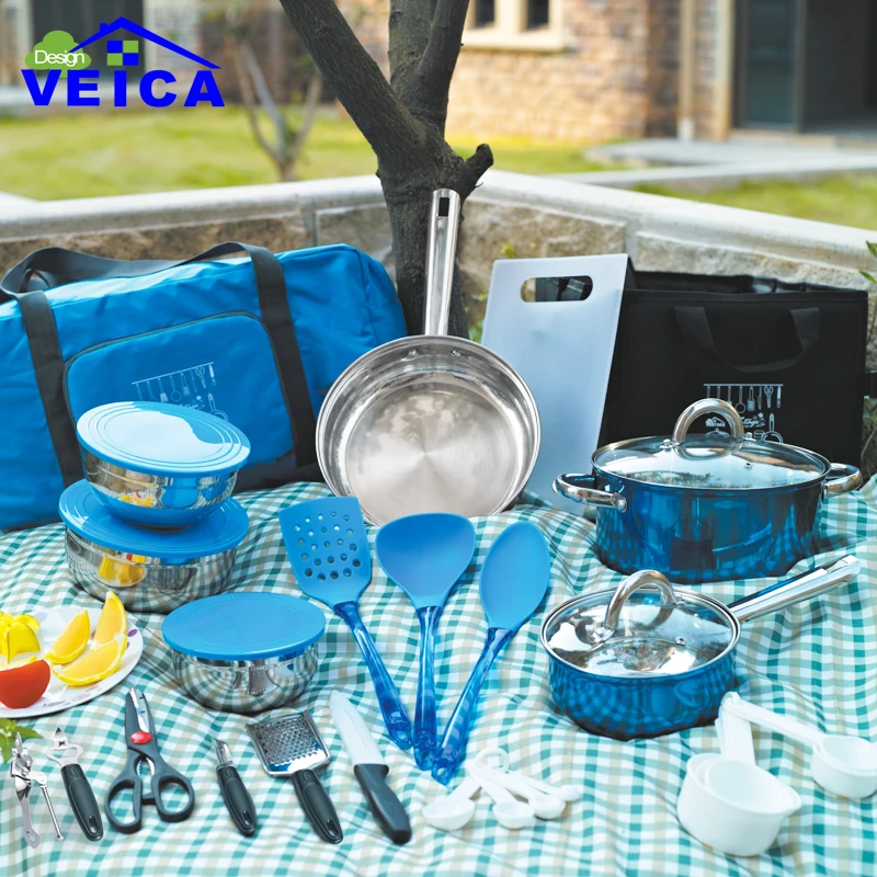 2017 Kitchen Cooking Pots Stainless Steel Cookware New Fashion 33 Piece