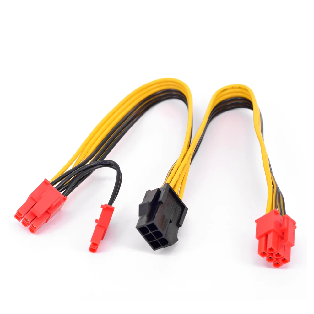PCI e 6 контактный графический адаптер с 1 на 2 порта и + внешний кабель PCIe