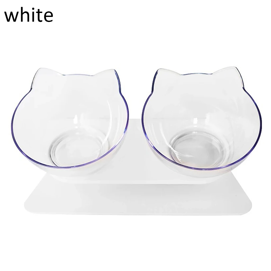 Non-Slip Cat Dog Bowls Double Bowls With Raised Stand Pet Food And Water Bowls For Cats Dogs Feeders Cat Bowl Pet Supplies - Цвет: C