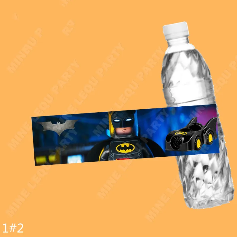 

6Pcs/Set Marvel Comics movie Batman Water bottle label Kids birthday party christmas decorations stickers