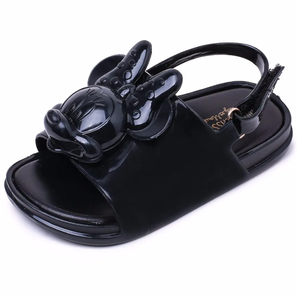 Melissa Twins Mickey Head 2019 Новая летняя 3D обувь Новые прозрачные сандалии для девочек Нескользящие Детские сандалии для малышей