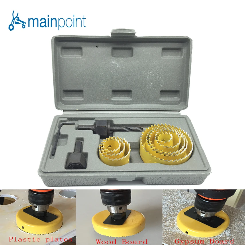 Набор сверл Mainpoint для отверстий по дереву комплект из 11 желтых насадок (19 64 мм)