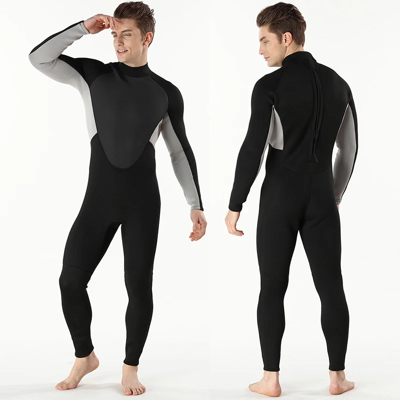 

3mm Man Divingde Wetsuit Siamese Diving Suit Surf Wear Long Sleeved Diving Dress Male Free Diving Scuba Dive Underwater Swimsuit