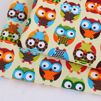

free shipping Tablecloth curtains sofa pillow owl printed canvas fabric