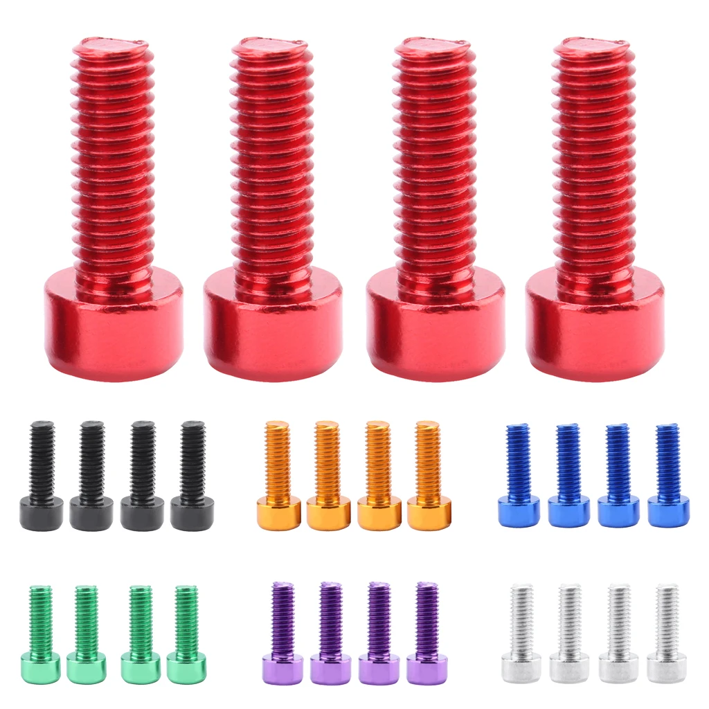 4Pcs Water Bottle Cage Screws Aluminum Alloy Bike Holder Screws Cycling Bicycle Cage Bolts Accessories 