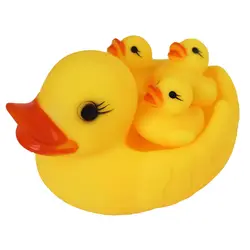 4 шт./компл. Rubber Duck Даки Baby Shower воды Для ванной Игрушечные лошадки с BB пищалка для маленьких детей подарок на день рождения игрушки