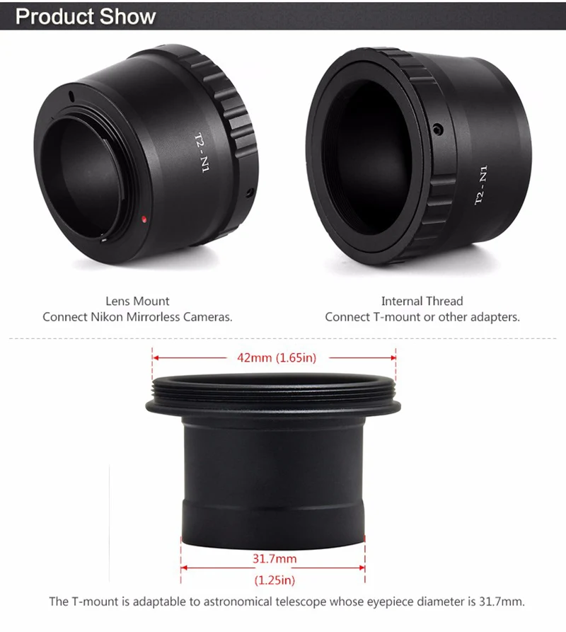 T кольцо для Nikon EOS M EF-M беззеркальный адаптер камеры+ 23,2/24,5/31,7/42 мм телескопы микроскопы Зрительная адаптер для прицела