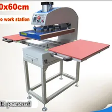 Большой размер пневматический две рабочие станции термопресс машина сублимации теплопередачи футболка печатная машина 60x40 см