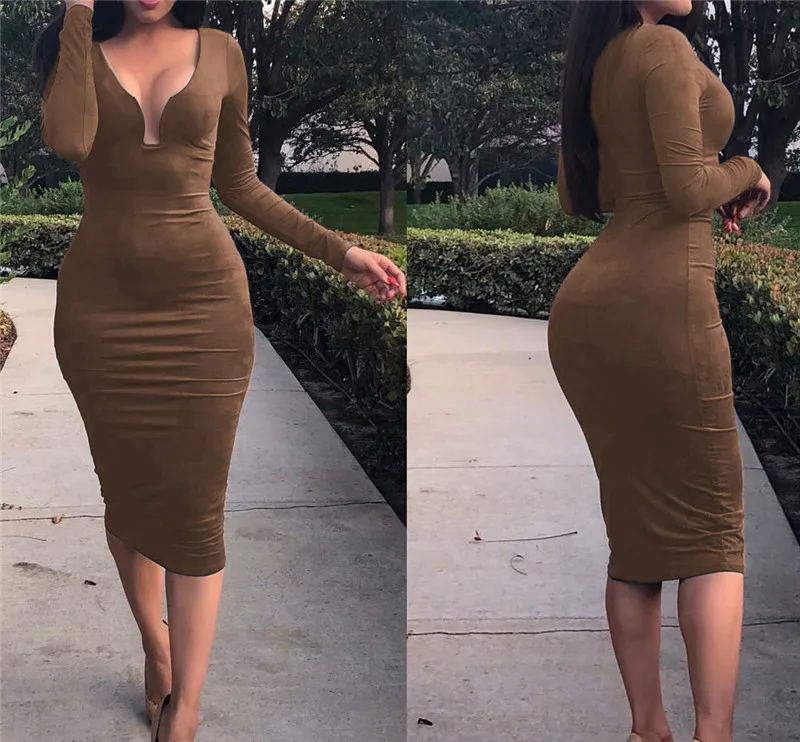 women elegant seude pencil dress-7
