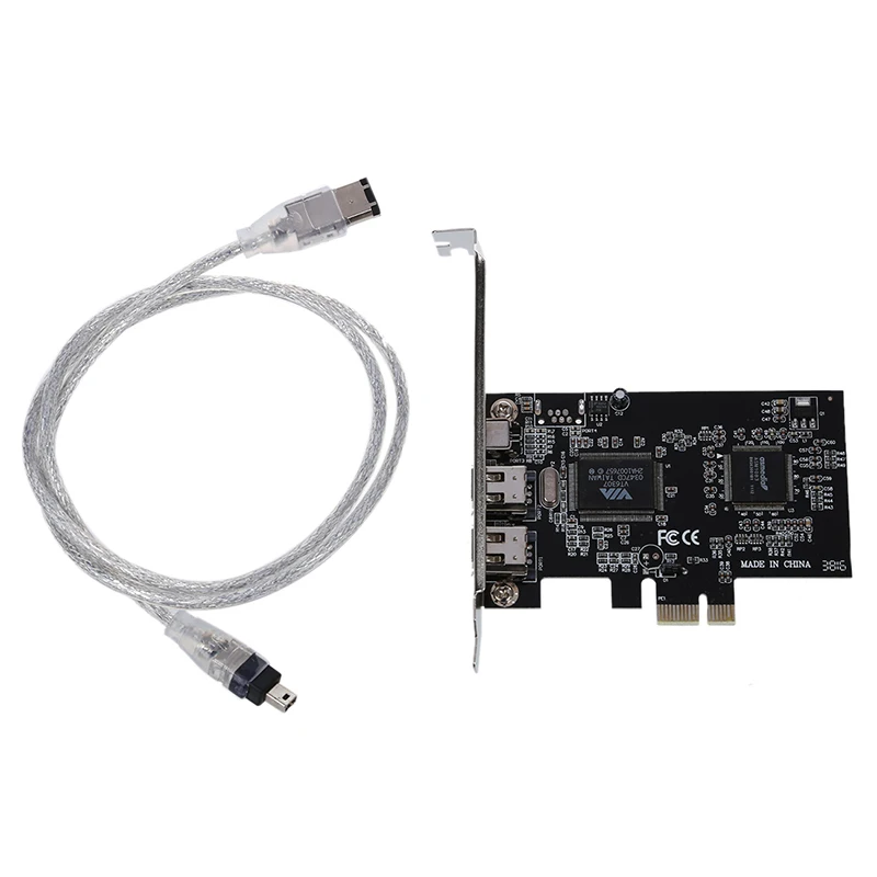 PCI Express x1 PCI-E FireWire 1394a IEEE1394 плата контроллера 3 порта для рабочего стола