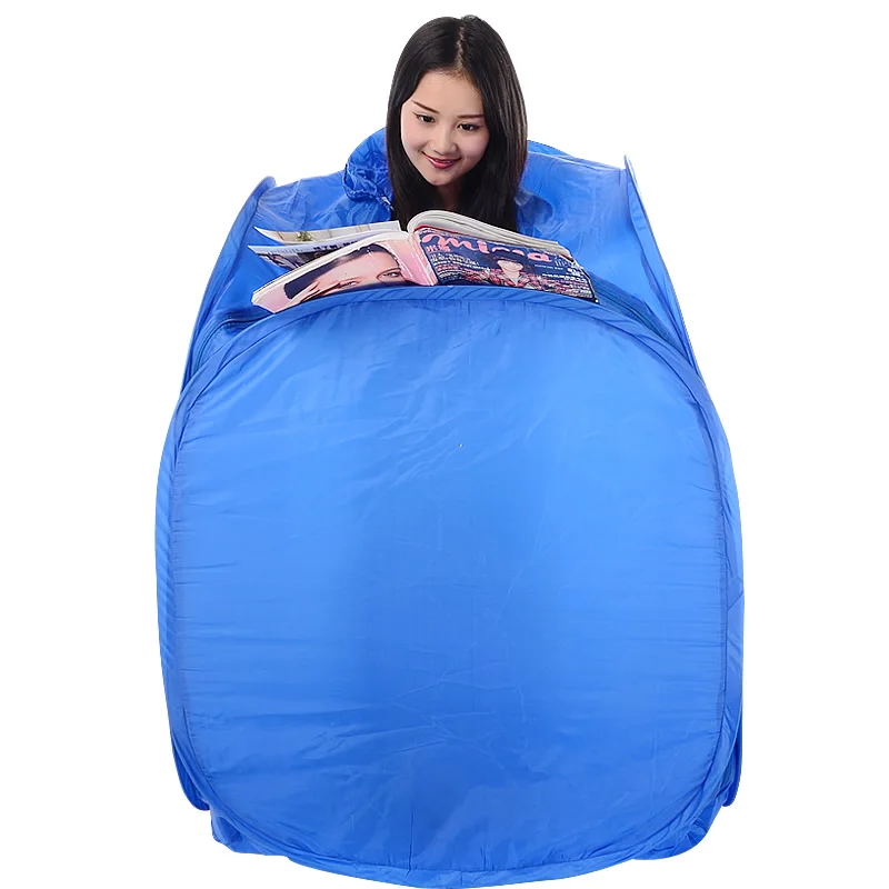 

Blue Color Portable Folding Steam Sauna Box Saune Case Body Only Family With Three Steam Sauna For Two Fumigation Barrel