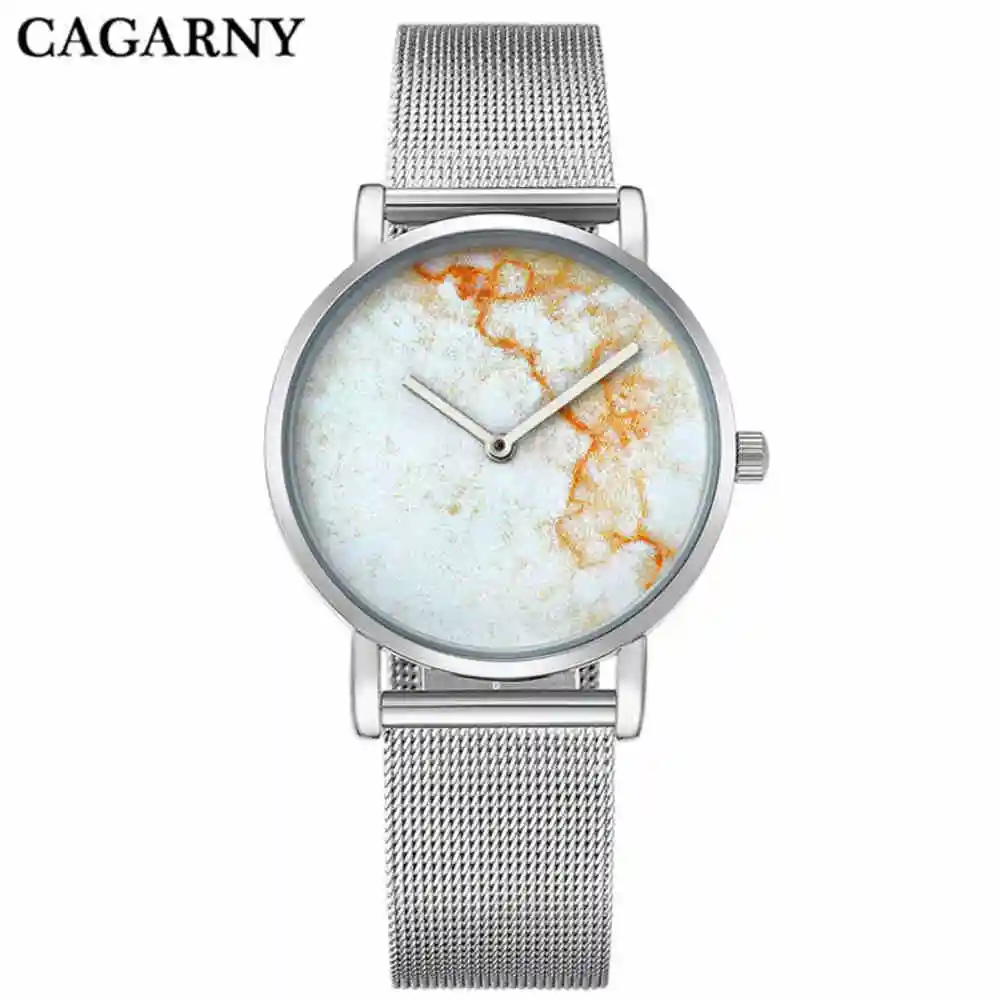 Cagarny Для женщин часы браслет ультра тонкий дамы ручной Часы сетки Сталь ремешок для часов кварцевые часы Лидер продаж подарки Наручные часы