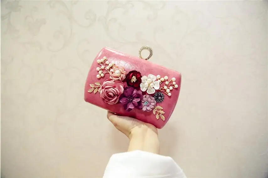 2022 High Quality Luxury Handmade Flowers Evening Bags Brand Dinner Clutch Purse With Chain Flower Banquet Bags MN258