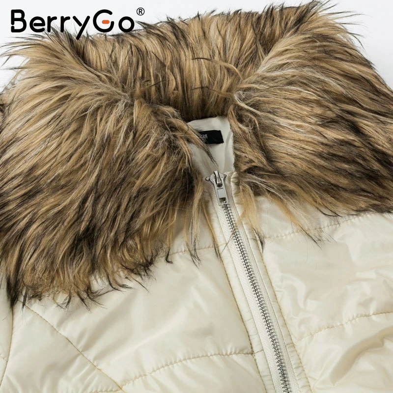 BerryGo Elegant faux fur peplum women parka coat Winter 2018 solid satin thicken warm casual jacket Zipper pocket outerwear coat BerryGo Elegant faux fur peplum women parka coat Winter 2018 solid satin thicken warm casual jacket Zipper pocket outerwear coat