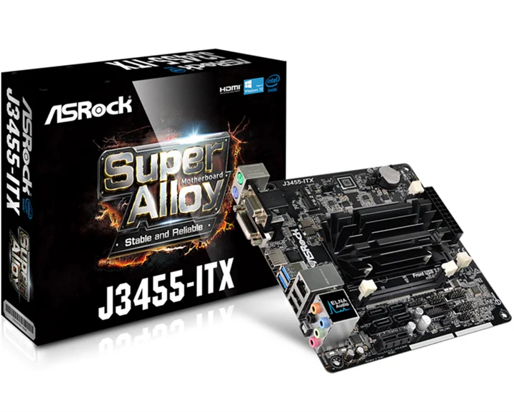 Полностью новая материнская плата ASRock J3455-ITX Mini Integrated cpu quad core NAS