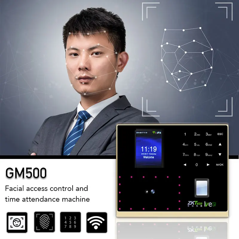 

Live ID Fingerprint Reader ZKTeco GM500 Face Recoginition Access Controller Face and Fingerprint Biometric Reader Support WIFI