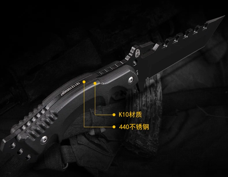 HX Открытый нож с фиксированным лезвием охотничий 440C сталь, K10 ручка, 58HRC, походные ножи спасательные инструменты для выживания на открытом воздухе с оболочкой