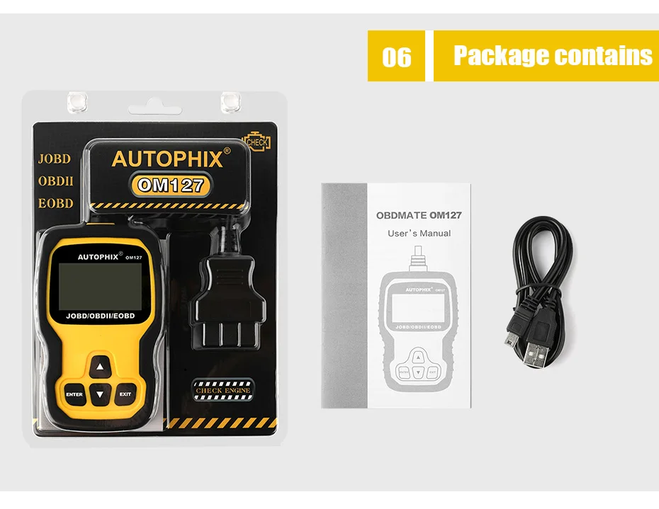 Autophix OM127 Obd2 автомобильный диагностический инструмент OBDII EOBD JOBD код считыватель авто анализатор двигателя сканирование Obd 2 Автомобильный сканер PK ELM327