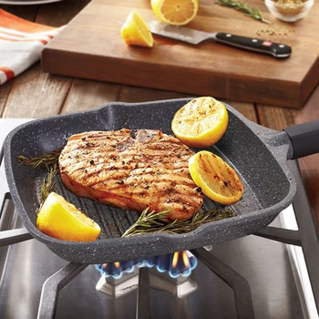 Real New Professional Steak Pan 24cm Multifunctional Non Stick Frying Lightweight For Cooking Beef With Stripes Easy Clean Real New Professional Steak Pan 24cm Multifunctional Non Stick Frying Lightweight For Cooking Beef With Stripes Easy Clean