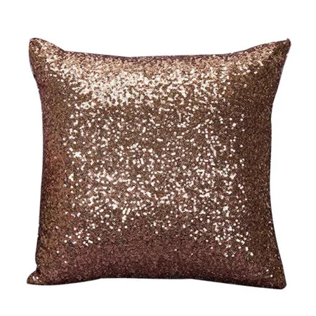 12 Solid Color Glitter Sequins Throw Pillow Case Cafe Home Cushion pillow covers paillette pillowslips quality drop ship - Цвет: coffee