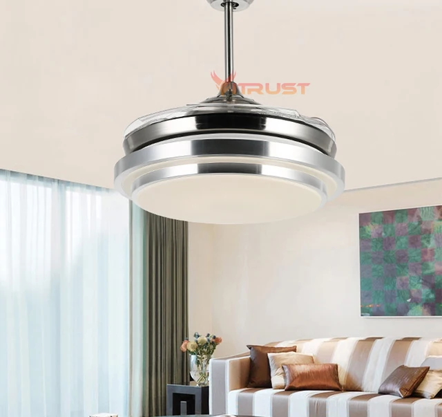 Modern Remote Control Ceiling Fan With Led Light For Living Room