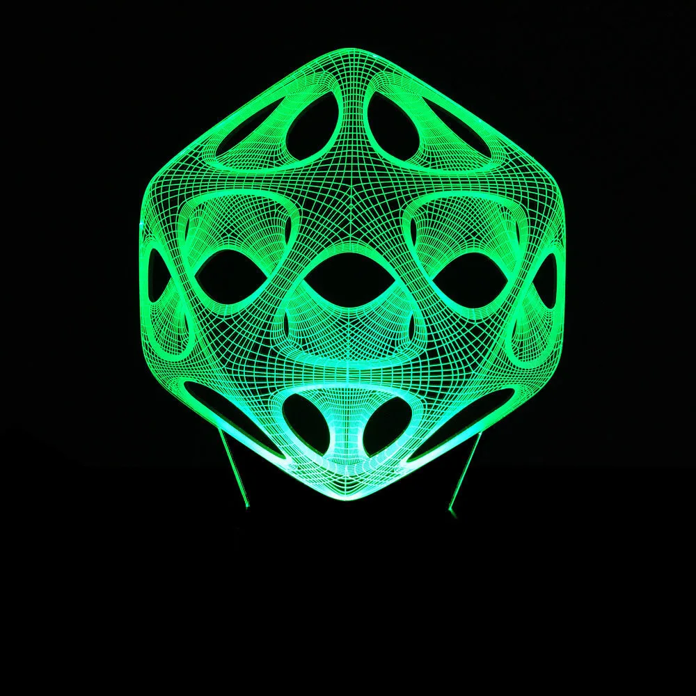Новые абстрактные 3d ночной светильник 7 красочный сенсорный пульт