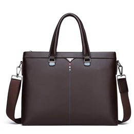 Новая модная мужская сумка из мягкой кожи на молнии, сумка из натуральной кожи, деловой портфель, сумка для компьютера, сумка-мессенджер - Color: brown