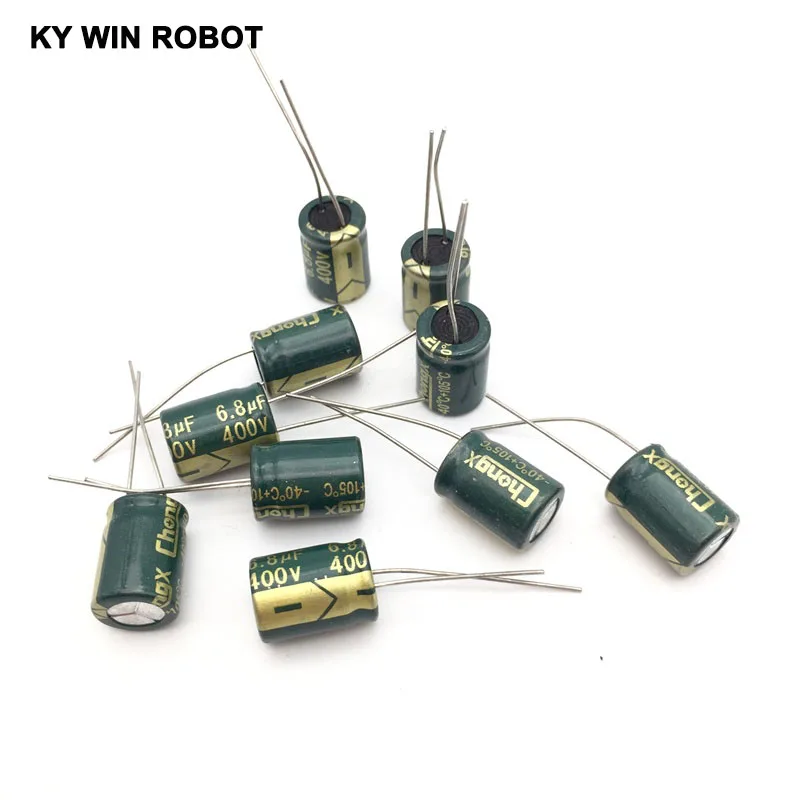 10 шт. 400V 6,8 мкФ 10x13 мм 105C радиальные высокочастотный низкое сопротивление электролитический конденсатор с алюминиевой крышкой, 6,8 мкФ 400V