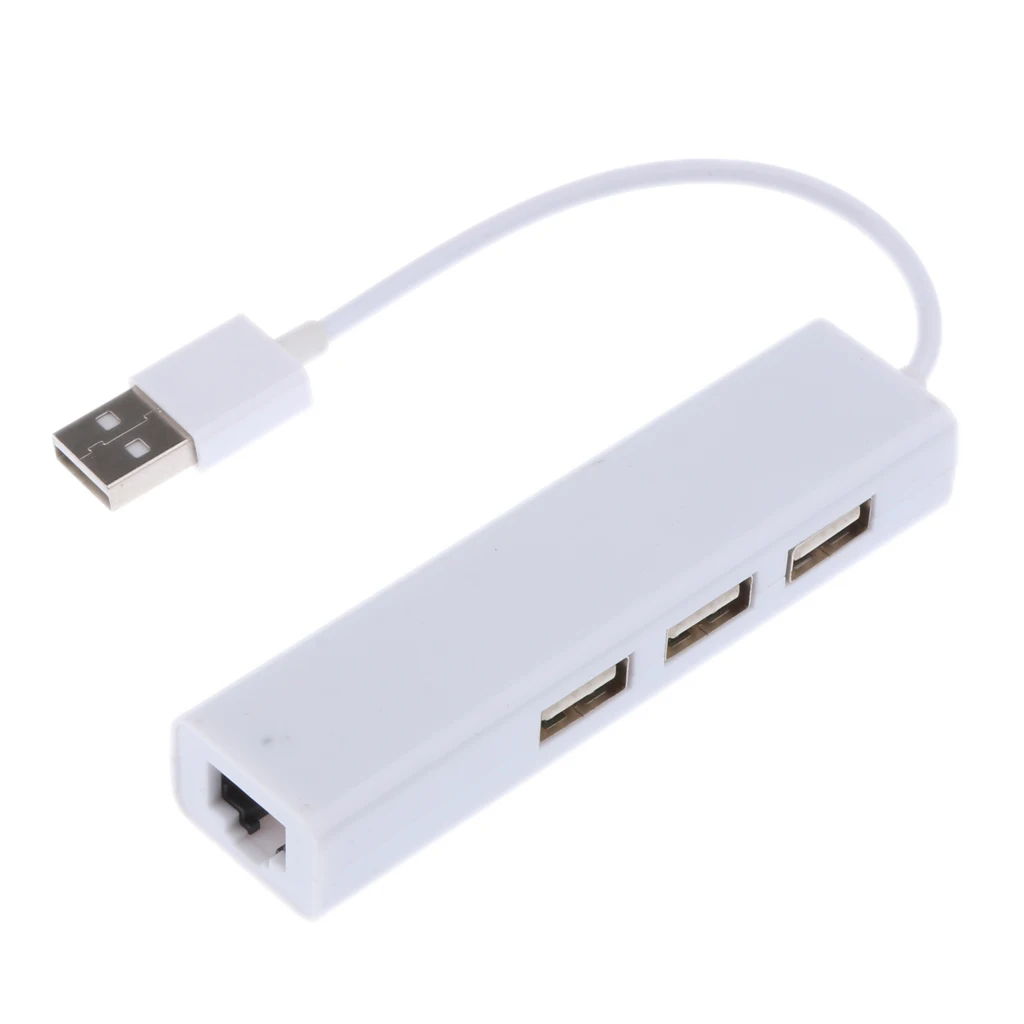 MagiDeal USB2.0 to RJ45 Network Ethernet 100Mbps LAN Adapter with 3Port USB Hub