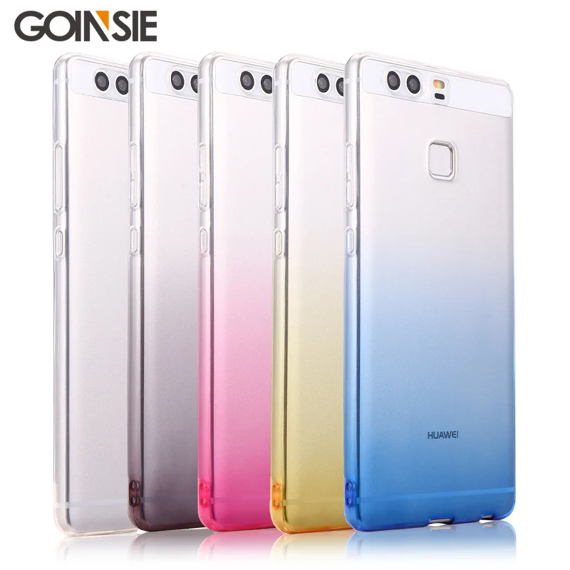Cute Phone Case for Huawei P9 Plus 5.5 inch Ultrathin Soft 3D Silicone TPU Gradient Transparent Protection Back Cover Funda |