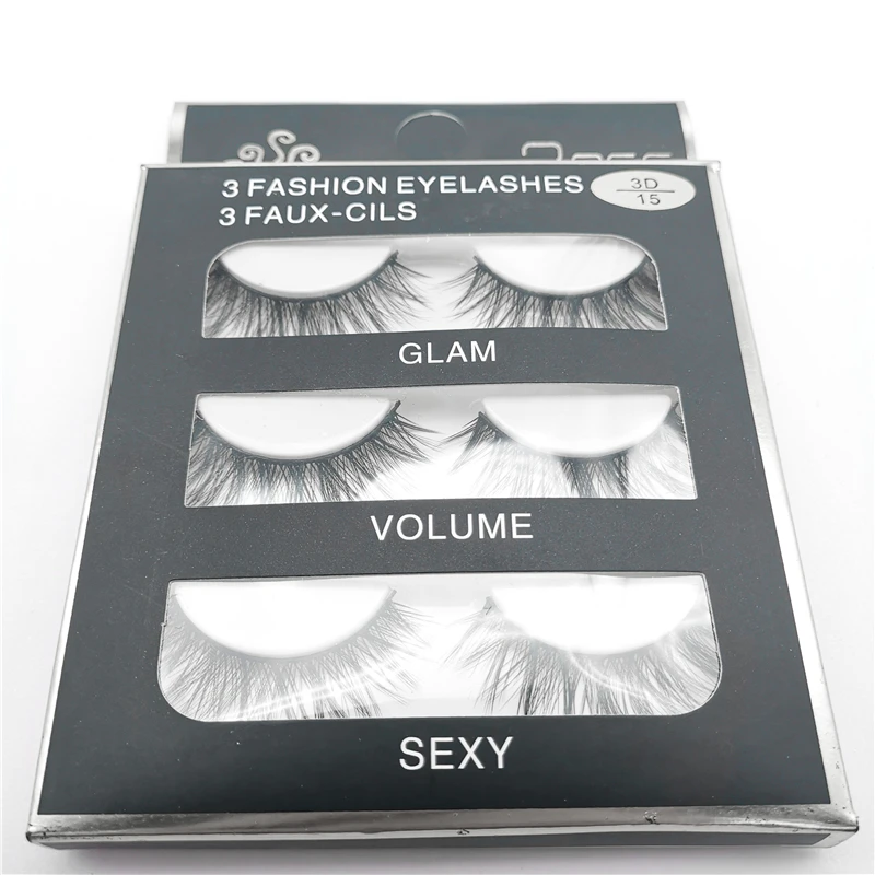

3 Pairs Mink Eyelashes Natural Long Winged Individual Eyelashes Comfortable Soft Eyelashes Handmade Makeup False Eyelashes