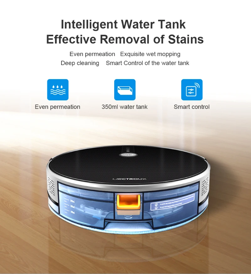 2020 Smartest LIECTROUX Robot Vacuum Cleaner C30B, 3000Pa Suction, Map navigation with Memory,Wifi APP, Big Electric Water tank