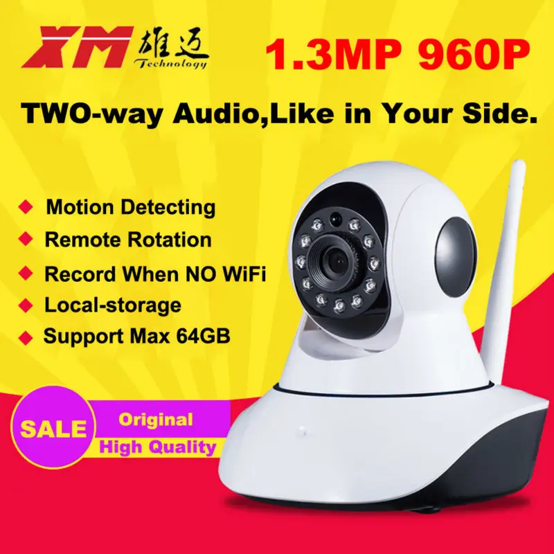 960P 1.3M HD Night Vision IP Wifi Pan Tilt P2P Camera Home Wireless Cam Baby Monitor Security Camera Audio Recorder IR-CUT CCTV 1920 1080p 2 0mp 8gb sd card ip camera wireless wifi cctv camera pan tilt night vision security camera p2p cam with ir cut